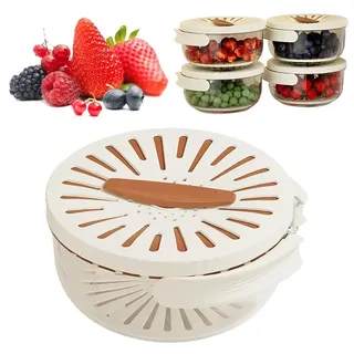 Obst Waschschüssel, Salatschleuder Faltbar, Salad Spinner, Obstwaschmaschine mit Schüsselsieb, Verdickte Doppelschichtspüle zum Waschen und Trocknen von Gemüse (Marron)