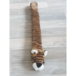 Zugluftstopper Windstopper Türvorleger Zugluft Tiere Plüsch 90cm Energiespar für Tür & Fenster (Tiger)