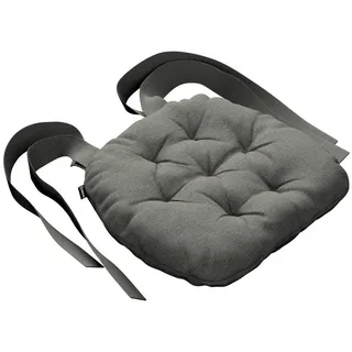 Dekoria Dekokissen Stuhlkissen Martin mit Schleifen 40 x 37 x 8 cm, Etna grau