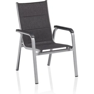 K KETTLER Basic Plus Stapelsessel 69,5 x 65,5 x 99 cm padded silber/anthrazit 0301202-9000