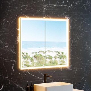neoro n60 Einbau-Spiegelschrank B: 100 cm mit 2 Türen, mit umlaufender Beleuchtung, für die Schweiz, BN0501MI+BN0478MI,