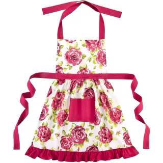Ragged Rose Betty Rüschen Schürze, pink/weiß