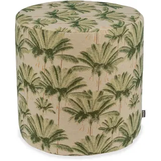 H.O.C.K. Sitzhocker H.O.C.K. Palm tree Hocker rund Ø45x45cm grün Palmen, Hocker, Barhocker & Sitzhocker, Pouf, Badhocker, Wohnzimmer Hocker beige|grün