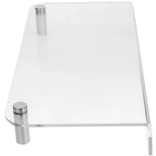 SECFOU Monitorständer Schreibtisch Organizer für Büro Acryl Metall 50x20x5cm Monitorhebegestell mit Laptopablage Platzsparend Ergonomisch Vielseitig für Bildschirm Aufbewahrung