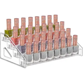 DigiRigi® Transparentes Acryl-Nagellack-Organizer, 4-stufige Aufbewahrung für Nagellack, ätherische Öle & Kosmetik – kompakt für Bad & Wasch... - Transparent