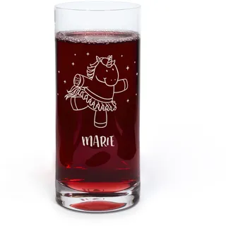 printplanet® Graviertes Glas - Leonardo® Trinkglas mit Gravur (mit Name oder Text personalisiert) - Design Einhorn