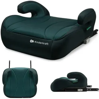 Kinderkraft I-BOOST i-Size - Sitzerhöhung 135-150 cm - R129 Norm - ISOFIX - Ergonomisch - Weicher Schaumstoff - Abnehmbarer Bezug - Grün - Grün