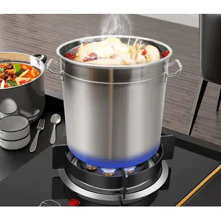 MEELRYD Kochtopf Groß Suppentopf Topf aus Edelstahl 35 LiterKochtopf, kochtöpfe cooking pot Induktion Topf mit il Suppen EintöPfe Topf, FüR Alle Herdarten Dicke 1.2 mm