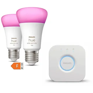Philips Hue White & Color Ambiance E27 806lm 75W, 2er Pack + Bridge