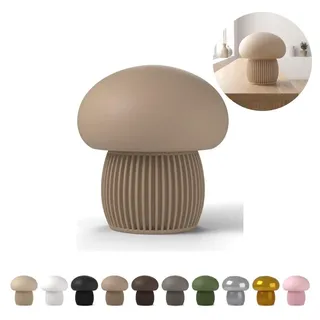 Deko Pilz Japandi 7,5 cm, Dose mit abnehmbarem Hut aus PLA – Eiche - Braun