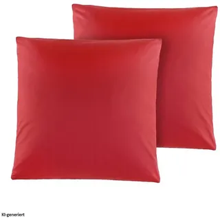HTI-Living Dekokissen Kissenhülle 2er Set 80 x 80 cm, Dekokissen Sofakissen rot