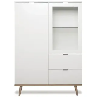 Finori Highboard Göteborg 100 x 104 x 40 cm Weiß/Braun
