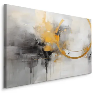 Muralo Leinwandbild, Schwarz, Weiß, Beige, Textil, Abstrakt, Rechteckig, 100x70 cm, Bilder und Zubehör, Wandbilder, Leinwandbilder