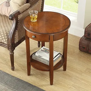 ZJFJMBD Kleiner runder Tisch Beistellschrank aus Massivholz, Einfacher Ecktisch, Sofa-Beistelltisch, Teetisch, Nachttisch, runder Mini-Tisch für Wohnzimmer und Schlafzimmer