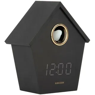 Karlsson LED-Wecker ''Riqueza Cuckoo'' in Schwarz - (B)13 x (H)15,3 x (T)6,8 cm