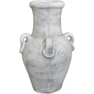 gartendekoparadies.de Pflanzsäule im Stil Einer antiken Amphore Pflanzgefäß aus Steinguss, H. 72 cm, 16 Liter, 87 kg, Grau, frostsicher für Außenbereich