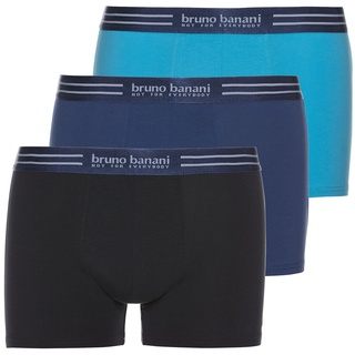 Bruno Banani Herren Boxershorts im Pack - Essential Cotton, Baumwolle, einfarbig Schwarz/Dunkelblau/Hellblau S 6er Pack (2x3P)