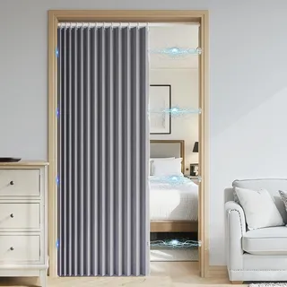 DSSHENGDS Anpassbar Badezimmer aus wasserdicht beschwerer duschvorhang,faltbar Vorhang dusche,für Badewanne Bad Schlafzimmer-Gray- 80x190cm