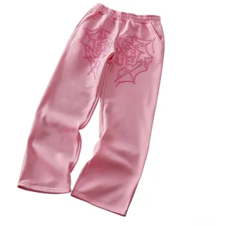 TIANHENGMart Lässige Herrenhose mit lockerem, geradem Schnitt und unregelmäßigem Druckdesign, maßgeschneidert für Streetwear und Y2K-Modetrends