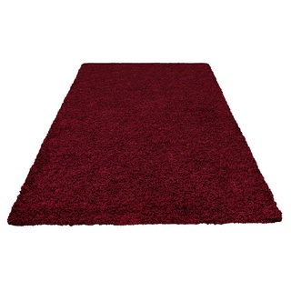 Hochflor-Teppich HOME AFFAIRE "Viva" Teppiche Gr. B/L: 280 cm x 390 cm, 45 mm, 1 St., rot (weinrot) Esszimmerteppiche Uni Farben, einfarbig, besonders weich und kuschelig