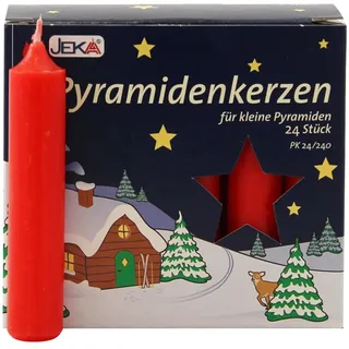 OLShop AG 3er Pack Pyramidenkerzen klein, rot ca. 14 x 74 mm (3 x 24 Stück) Weihnachtskerzen, Adventskerzen, Christbaumkerzen, Baumkerzen, Kerzen