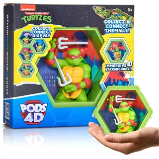 PODS 4D Ninja Turtles Raphael| Einzigartige zusammensteckbare Wackelfigur zum Sammeln, die aus ihrer Welt in Ihre platzt, Wand- oder Regal-Display, Spielzeug und Geschenke, Serie 1 Nr. 434