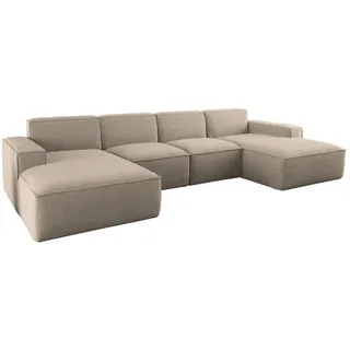 kaiser möbel Ecksofa U-Form Siena mit Stoff Artico Beige, - Beige