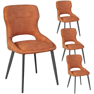 Woltu Esszimmerstuhl Samt Orange 4er Set