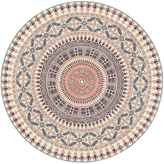 ZOYIEP Teppich Rund Mandala Teppiche, Boho Runde Teppiche, Abwaschbar Baumwollteppich Rund Badteppich für Wohnzimmer Schlafzimmer Dekor (Stil B,140cm)