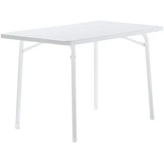 Sieger Gartenklapptisch, Weiß, Metall, rechteckig, Rundrohr, 70x72x115 cm, klappbar, platzsparend, Freizeit, Campingzubehör, Campingtische