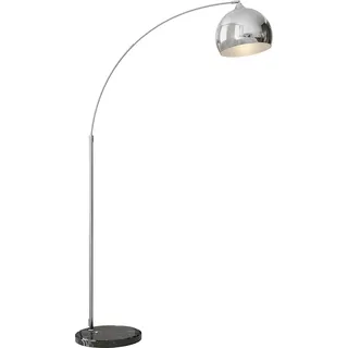 HOMCOM Stehlampe höhenverstellbar, schwenkbar Stehleuchte exkl. Leuchtmittel, 40 W Bogenlampe mit E27 Sockel, für Schlafzimmer, Wohnzimmer, Silber   Aosom