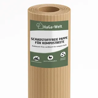 HaGa Schadstofffreie Pappe für Kompostbeete – 0,8 m Breite | 5m Länge – Natürlicher Unkrautschutz ohne Chemie – Umweltfreundliche & kompostierbare Mulch-Wellpappe für Hochbeet Gemüsebeet