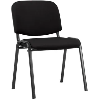 CLP Besucherstuhl Stapelstuhl Konferenzstuhl Polsterstuhl (Spar-Set, 1 St), stapelbar, gepolstert, belastbar bis 120 kg grau|schwarz