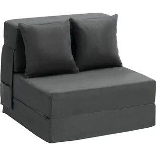 SucceBuy 3-in-1-Klappsofa, faltbares Schlafsofa mit 2 Kissen und waschbarem Bezug, umwandelbares Schlafsesselbett aus 25D-Memory-Schaum mit hoher D...