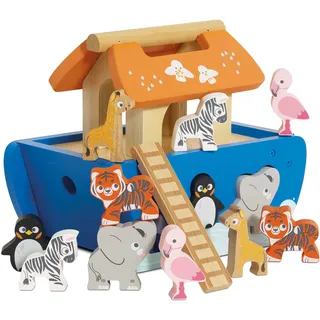 Le Toy Van – Steckspiel „Arche Noah“ | Pädagogisches Sensorikspiel für Babys mit Arche und bunten Bauklötzen – Geeignet für Kinder ab 2 Jahren