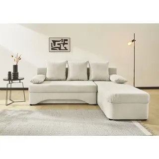 Jockenhöfer Ecksofa Mikrofaser mit Bettfunktion 2-Sitzer Beige