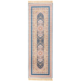 Orientteppich MORGENLAND "Orientteppich - Akghar läufer" Teppiche Gr. B/L: 100 cm x 300 cm, 8 mm, 3 m2, 1 St., blau (dunkelblau) Orientalische Muster