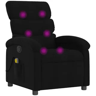 vidaXL Massagesessel verstellbare Rückenlehne Polyester 92 x 99,5 x 92 cm Schwarz mit Fernbedienung