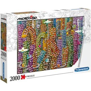 Clementoni 32565 Mordillo "Der Dschungel" – Puzzle 2000 Teile, buntes Legespiel für die ganze Familie, Erwachsenenpuzzle ab 14 Jahren