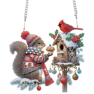 luxuskollektion DCIDBEI Weihnachten Diamond Painting Türkranz Weihnachtskranz 24x23cm Diamant Painting Anhänger mit Kette Diamant Malerei Fensterbilder Weihnachten