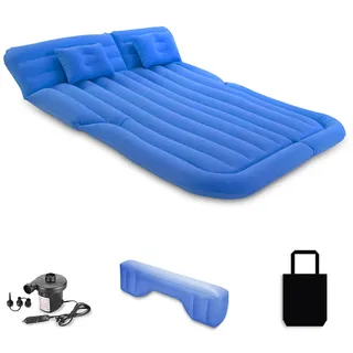 Ergocar Auto Luftmatratze Camping SUV & MPV Matratze Aufblasbar mit Kissen Luftmatratze 2 Person Schnelle Luftpumpe Matratze Aufblasbar Gästebett Outdoor Reisen Sandstrand-Blau