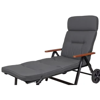 KETTtex Liegenauflage Rollliege Alicante 2328 extrabreit dunkelgrau 200x65x9cm wasserabweise, (1 St) grau