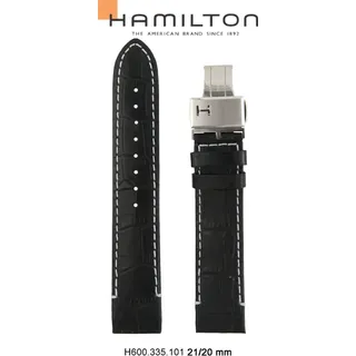 Hamilton - Brook Band-set Leder-schwarz-21/20 H690.335.101 - schwarz
