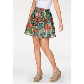 YESET Minirock Damen Chiffonrock Rock Mini Skirt Minirock Blumen-Muster Bunt 443503 38