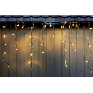 my home LED-Lichterkette Eisregen, Weihnachtsdeko aussen, Lichterregen, Zuleitung ca. 5 Meter weiß 24 m