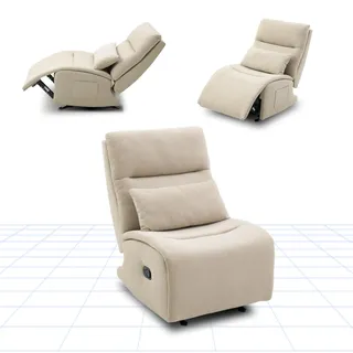 FLEXISPOT Schaukelnder Relaxsessel mit 3-Fach Liegefunktion, Liegen TV Sessel Schaukelstuhl mit wasserabweisender Samtbezug, Kissen & Seitentasche ideal für Familie & Entspannung Beige