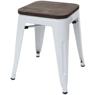 Mendler Hocker HWC-A73 Holz-Sitzfläche 39 x 46 x 39 cm Weiß