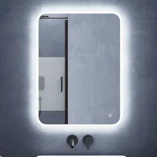 mai & mai Badspiegel mit LED 100x70cm Bad-Spiegel mit Touchschalter, Beschlagfrei durch Antifog-Schicht