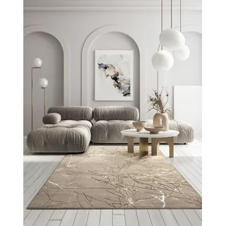 Teppich MERINOS "Creation 50055" Teppiche Gr. B/L: 160 cm x 230 cm, 10 mm, 1 St., beige Esszimmerteppiche elegant, glänzend, Kurzflor, Indoor, pflegeleicht, robust