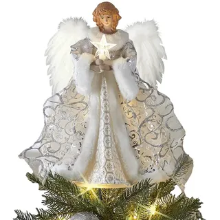 Tsuchiya Engel Weihnachtsbaumspitze Weihnachtsengel Baumspitze Figur, Engel Christbaumspitze Engelsanhänger, Weihnachten Baumschmuck Engelsstatue Weihnachtsbaumspitze Für Innenbüro